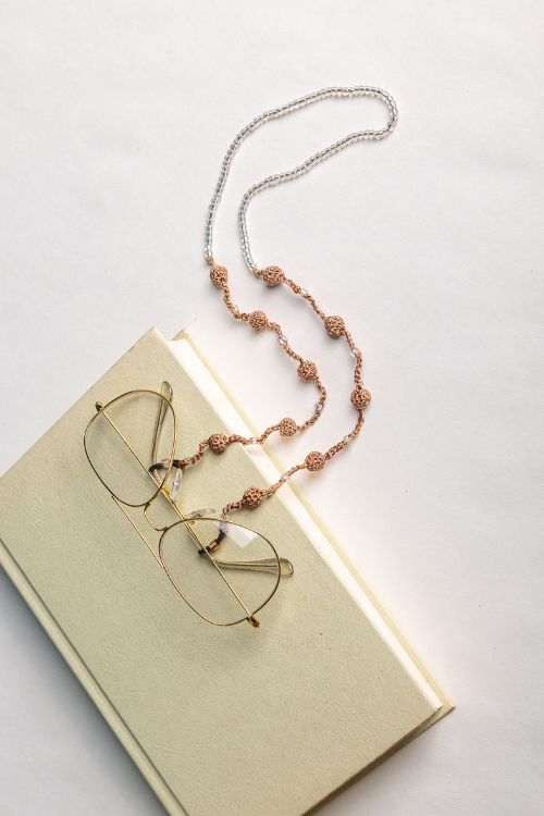 Samoolam Handmade Crochet Beaded  Spec Chain-Brown