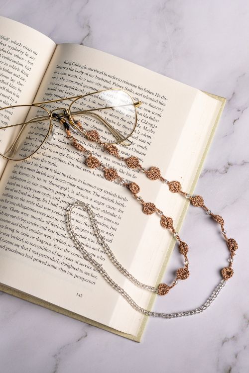 Samoolam Handmade Crochet Tikki Spec Chain-Brown