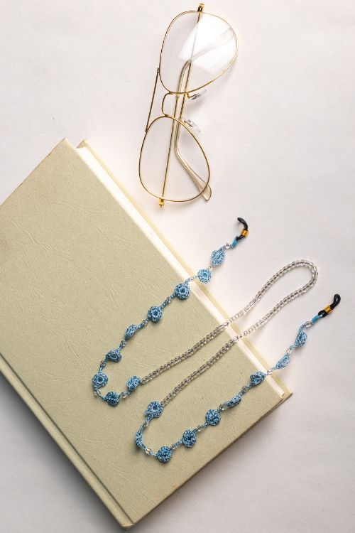 Samoolam Handmade Crochet Tikki Spec Chain-Blue