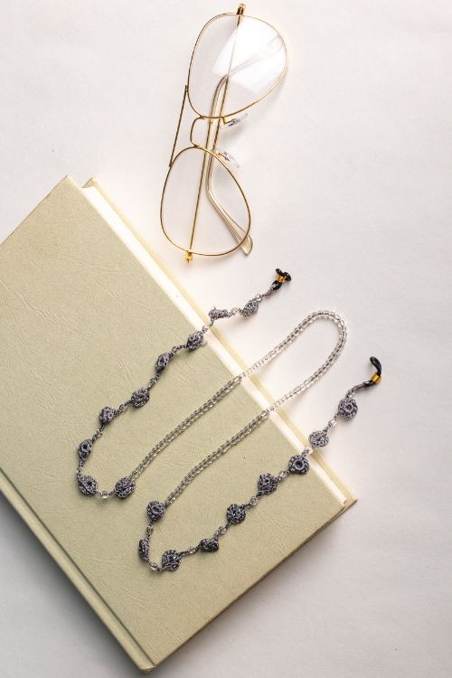 Samoolam Handmade Crochet Tikki Spec Chain-Grey