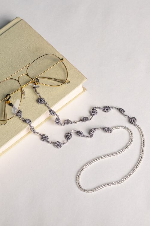Samoolam Handmade Crochet Tikki Spec Chain-Grey