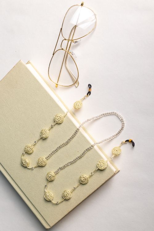 Samoolam Handmade Crochet Coins Spec Chain-Beige