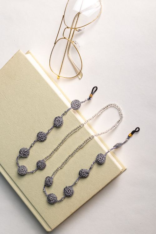 Samoolam Handmade Crochet Coins Spec Chain-Grey