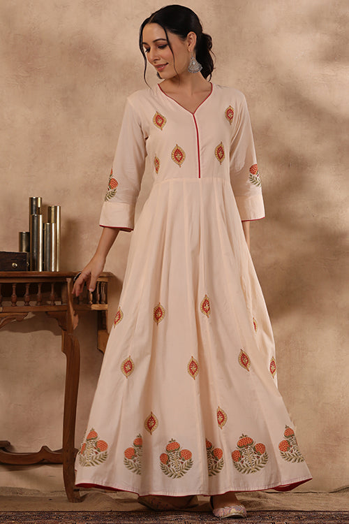 Shuddhi Peach And Orange Long Dress