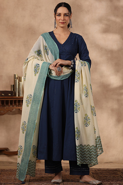 Shuddhi Blue Color 3 Piece Set