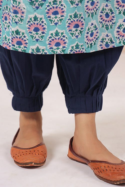 Shuddhi  Sea Green And Blue A Line Kurta