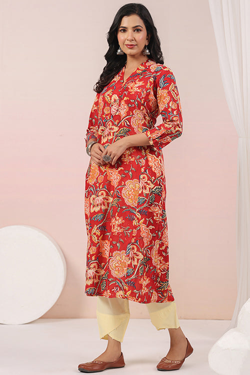 Shuddhi  Red And Green Semi Aline