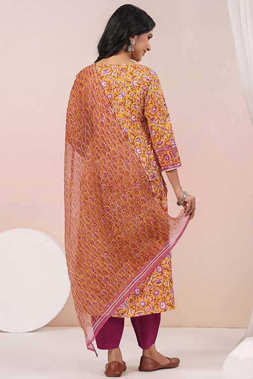Shuddhi Yellow Kurta And Duppatta Set