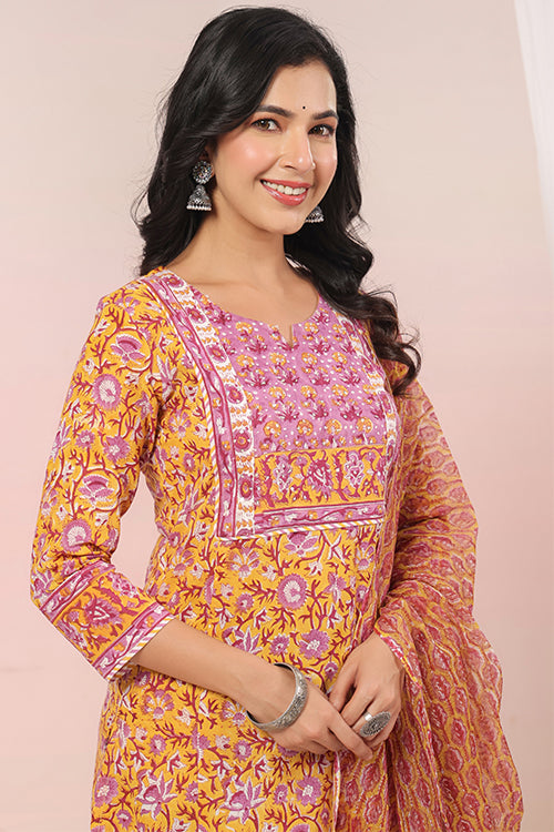 Shuddhi Yellow Kurta And Duppatta Set