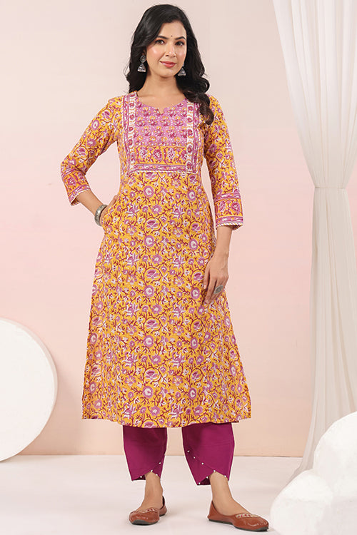 Shuddhi Yellow Kurta And Duppatta Set