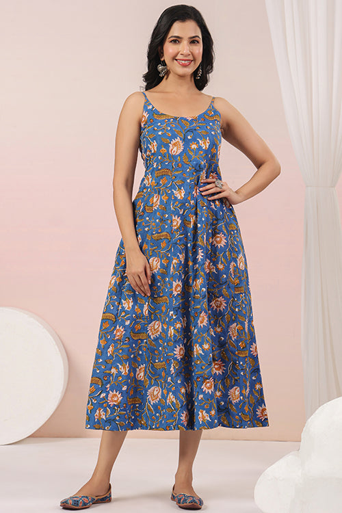 Shuddhi Blue Sphagetti Dress