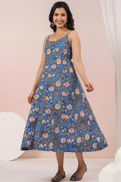 Shuddhi Blue Sphagetti Dress
