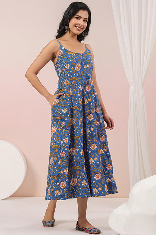 Shuddhi Blue Sphagetti Dress