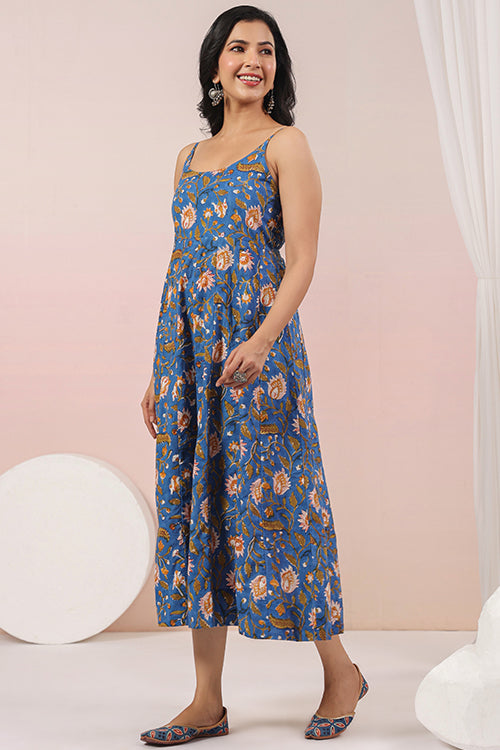 Shuddhi Blue Sphagetti Dress