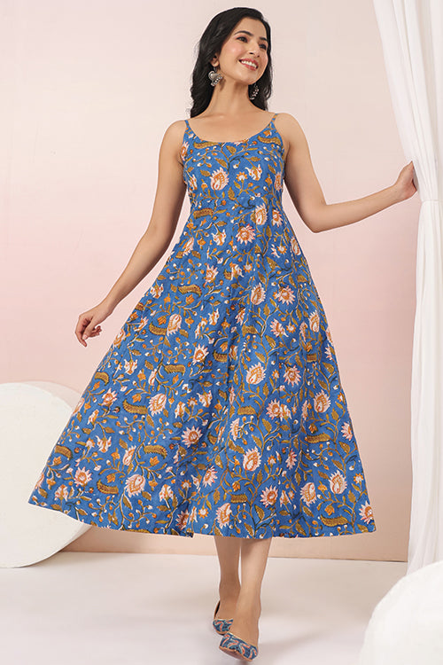 Shuddhi Blue Sphagetti Dress