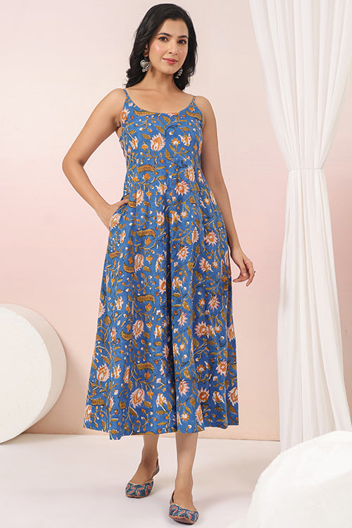 Shuddhi Blue Sphagetti Dress