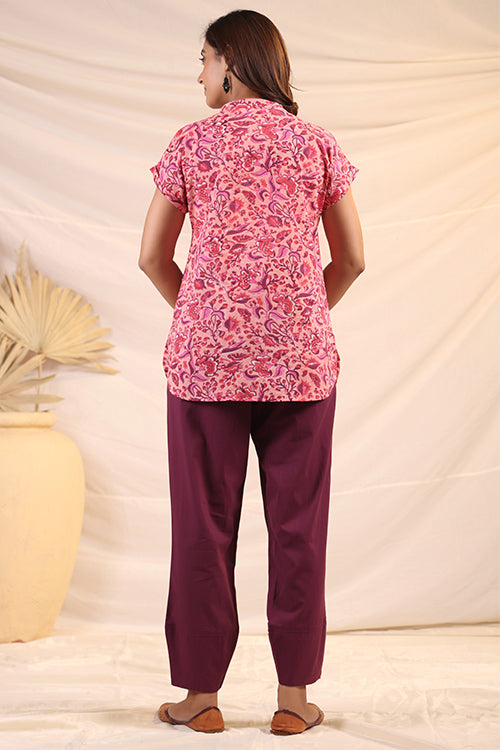 Shuddhi  Peach And Pink Shirt