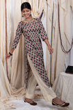 Shuddhi Handblock printed black straight kurta | Relove