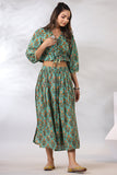 Shuddhi Emerald Green Skirt-Top Set