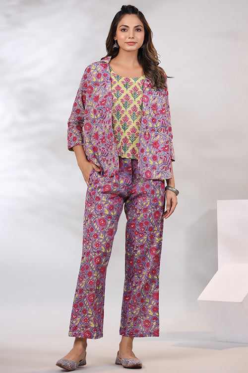 Shuddhi Lavender 3 Piece Co-Ord Set