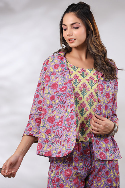 Shuddhi Lavender 3 Piece Co-Ord Set