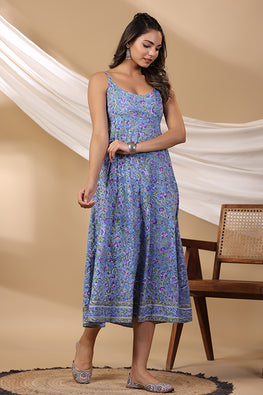 Shuddhi Cobalt Blue Spegatie Dress