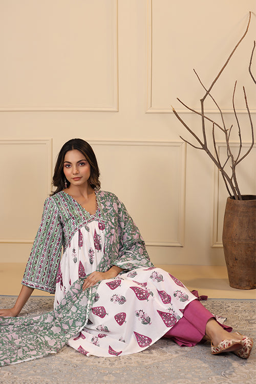 Shuddhi White Kurta Dupatta 2-Piece Set