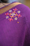 Mangalgiri Cotton Saree Hand Embroidered With Blouse Piece