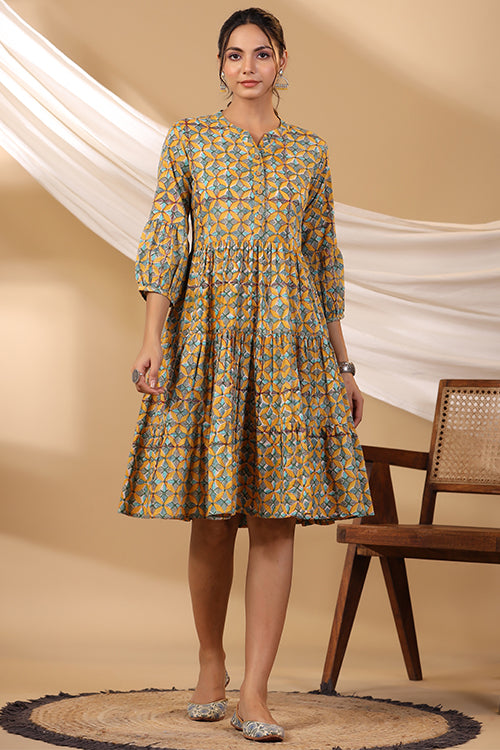Shuddhi Dandellion Button Down Tier Dress