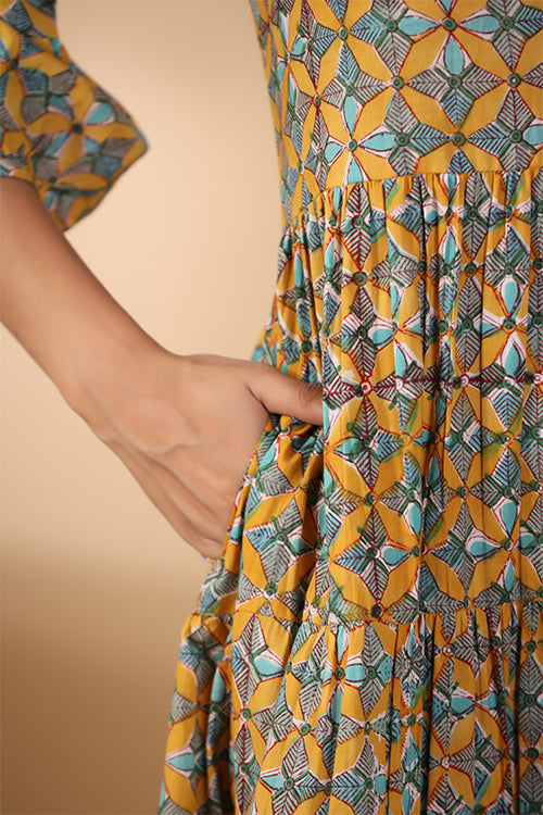 Shuddhi Dandellion Button Down Tier Dress