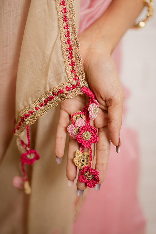 Samoolam Blush & Champagne Lavanya handwoven sarees