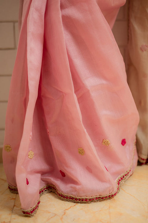 Samoolam Blush & Champagne Lavanya handwoven sarees