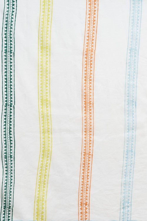 Sooti Syahi "California Sky Blue" Handblock Print Mul Cotton Saree