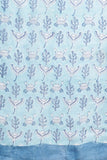 Sooti Syahi "Blue Crabs" Handblock Print Mul Cotton Saree