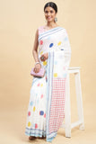 Sooti Syahi "Ocean Pearls'' Block Printed Cotton Saree