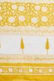 Sooti Syahi "Botanical Yellow'' Block Printed Cotton Saree