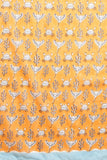 Sooti Syahi "Fiddler Orange Crab'' Block Printed Cotton Saree