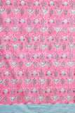 Sooti Syahi "Fiddler Pink Crab" Block Printed Cotton Saree