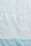 Sooti Syahi " Candy Blue Stripes'' Block Printed Cotton Saree