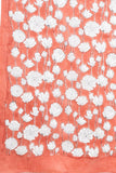 Sooti Syahi "Amaryllis Red'' Block Printed Cotton Saree