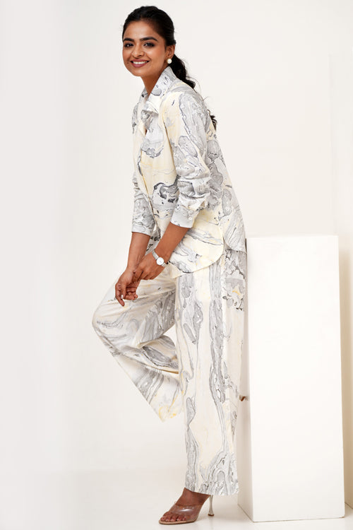 Lunar Marble Hand Marble Printed Co-Ord Set