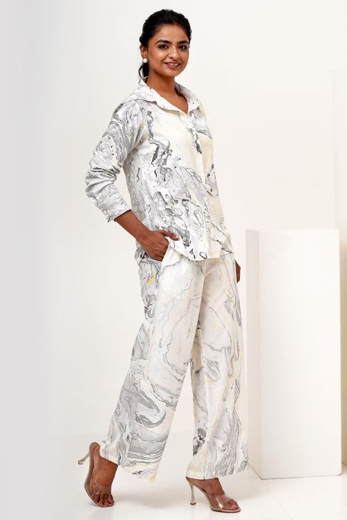 Lunar Marble Hand Marble Printed Co-Ord Set
