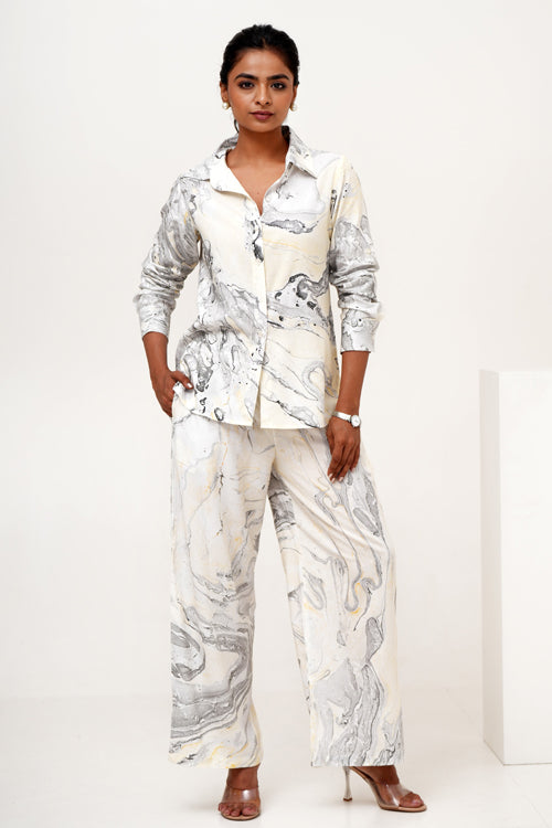 Lunar Marble Hand Marble Printed Co-Ord Set