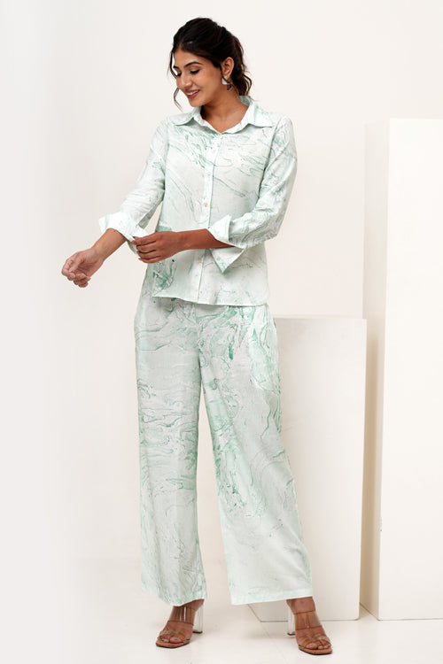 Sooti Syahi Marble Mist Hand Marble Printed Co-Ord Set