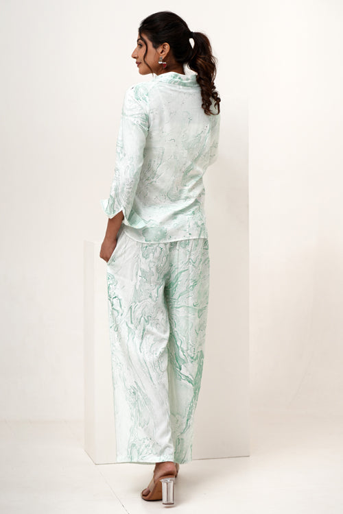 Sooti Syahi Marble Mist Hand Marble Printed Co-Ord Set