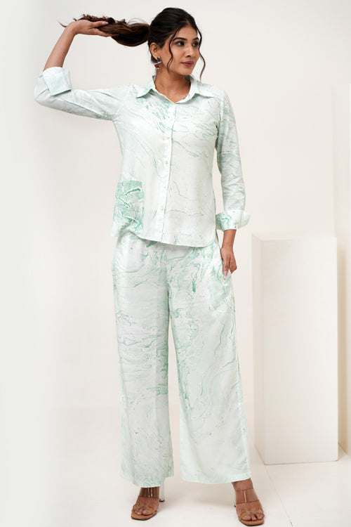 Sooti Syahi Marble Mist Hand Marble Printed Co-Ord Set
