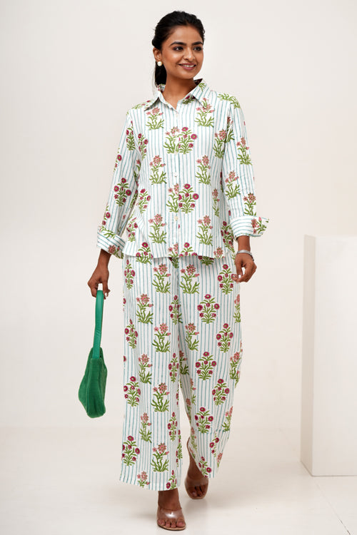 Sooti Syahi Bloom Cascade Hand Block Printed Co-Ord Set