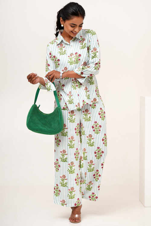 Sooti Syahi Bloom Cascade Hand Block Printed Co-Ord Set