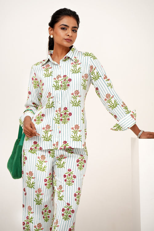 Sooti Syahi Bloom Cascade Hand Block Printed Co-Ord Set