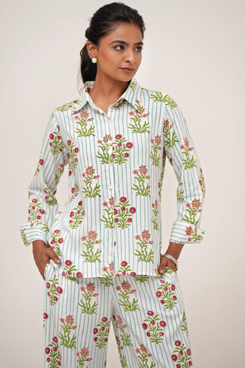 Sooti Syahi Bloom Cascade Hand Block Printed Co-Ord Set